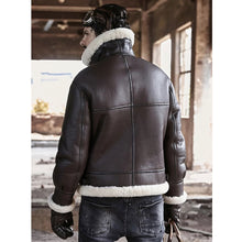 Load image into Gallery viewer, Classic B3 Sheepskin Bomber Shearling Real Leather Aviator Fur Jacket- Shearling Leather Jacket
