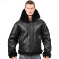 B3 Fur Bomber Shearling Leather Pilot Flying Aviation Jacket 