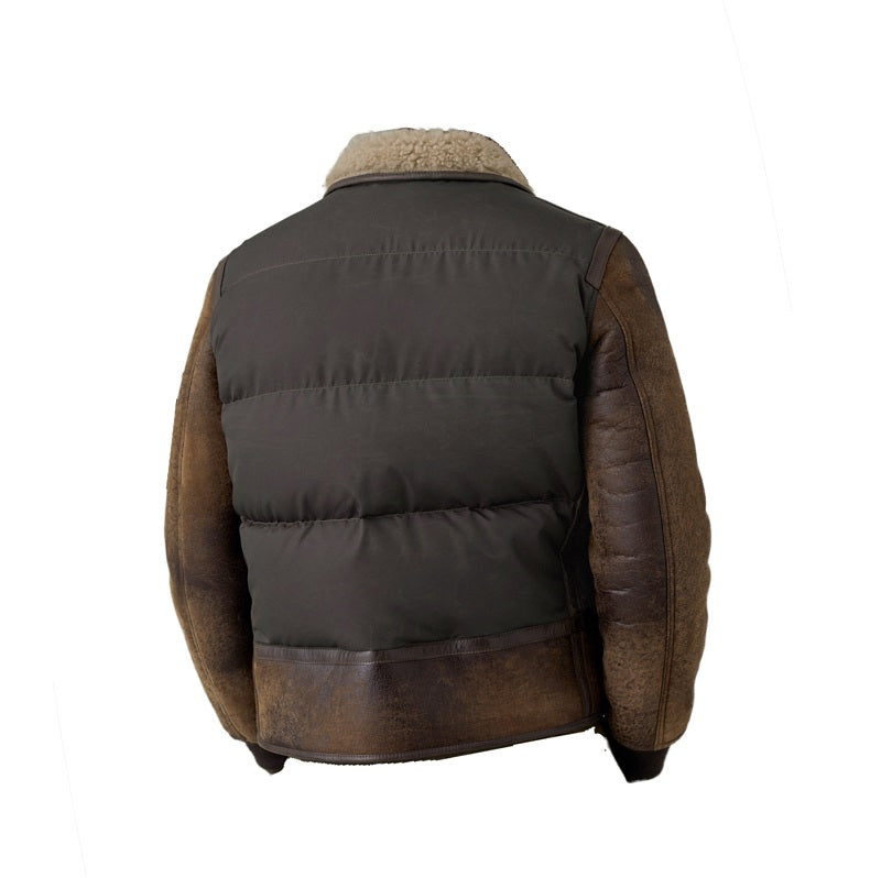 Men’s B3 Vintage Brown Leather Jacket - Shearling leather