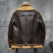 Load image into Gallery viewer, Men B3 Flight Sheepskin Aviator Fur Real Leather Jacket On Sale
