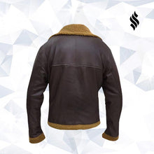 Load image into Gallery viewer, B3 Men Flying Aviator Winter Shearling Fur Pilot Sheepskin Bomber Leather Jacket - Shearling leather
