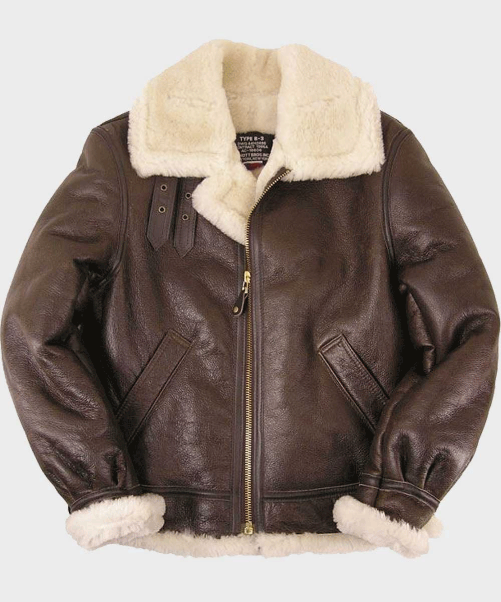 Mens Brown B3 Sheepskin Leather Jacket Online