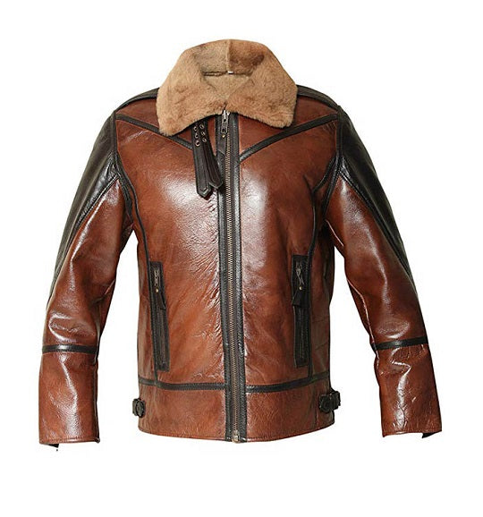 B3 RAF Sheepskin Leather Brown Pilot Jacket - Shearling leather