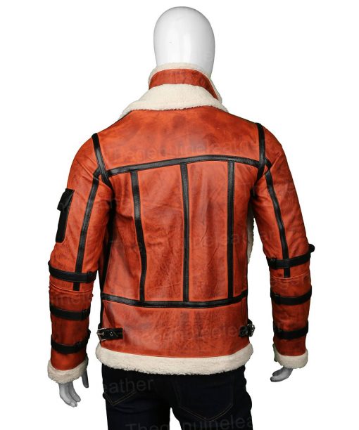 Mens B6 RAF Aviator Sheepskin Waxed Real Leather Jacket
