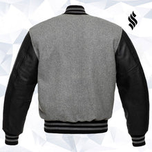 Load image into Gallery viewer, Grey Wool/Black Leather - Shearling leather
