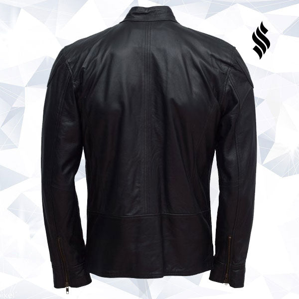 Men Black Sheepskin Jacket | Sheepskin Jackets | Biker Leather Jacket