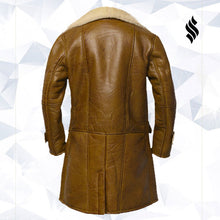 Load image into Gallery viewer, Men Brown Shearling Leather Coat - Shearling leatherMen Brown Shearling Leather Coat | Buy Fur Leather Coat Online Now - Shearling Leather Coat
