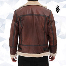 Load image into Gallery viewer, Mitchel Brown B3 Bomber Jacket Mens | Buy Shearling Bomber Jacket Mens | Shearling Leather Jacket
