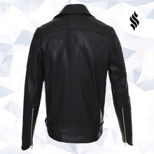 Load image into Gallery viewer, Men’s Fashion Leather Jacket | Black Leather Jacket | Biker Jacket
