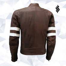 Load image into Gallery viewer, Unique Vintage Look Distressed Men Brown Leather Jacket
