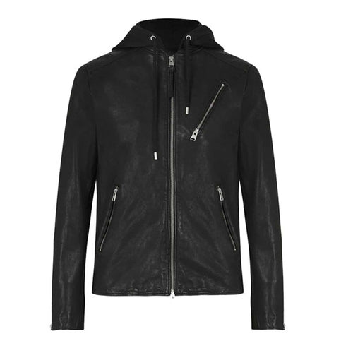 Black Biker Leather Motorbike Riding Jacket