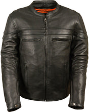 Load image into Gallery viewer, Men&#39;s Black Sports Scooter Crossover Riding Biker Leather Jacket
