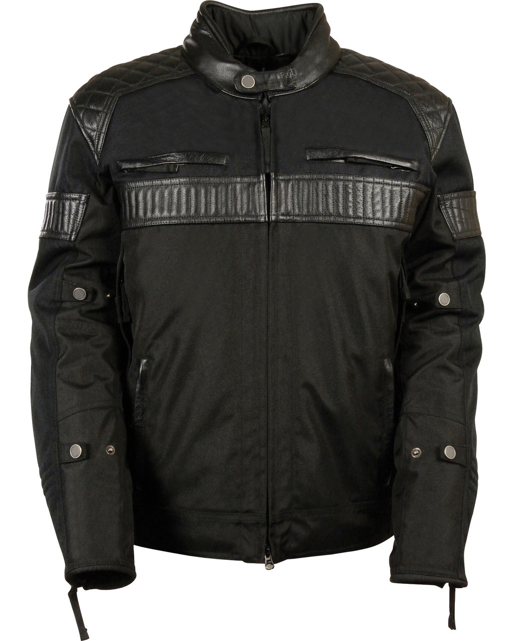 Men's Black Motorcycle Textile Scooter Riding Motorbike Biker Leather Jacket