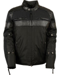 Men's Black Motorcycle Textile Scooter Riding Motorbike Biker Leather Jacket