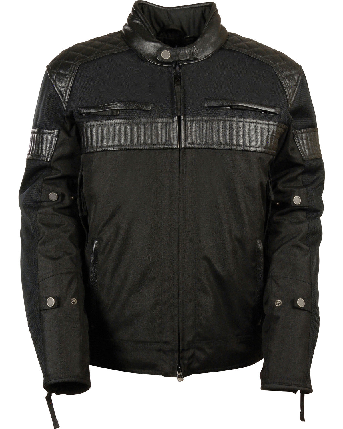 Men's Black Motorcycle Textile Scooter Riding Motorbike Biker Leather Jacket