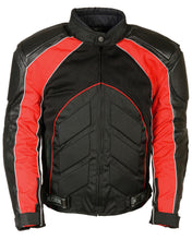 Load image into Gallery viewer, Men&#39;s Combo Leather Textile Mesh Racer Jacket
