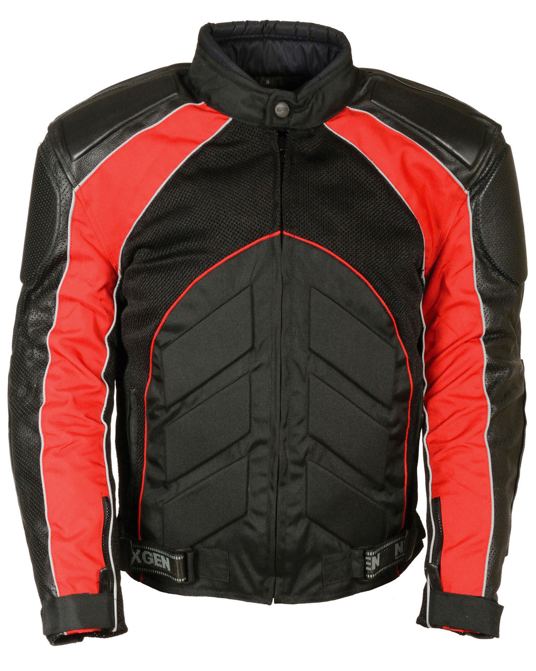 Men's Combo Leather Textile Mesh Racer Jacket