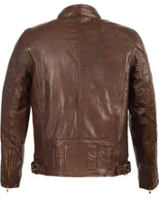 Load image into Gallery viewer, Men&#39;s Stand Up Collar Leather Jacket
