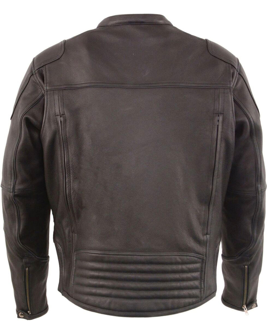 Men's Black Cool Leather Biker Riding Motorcycle Jacket 