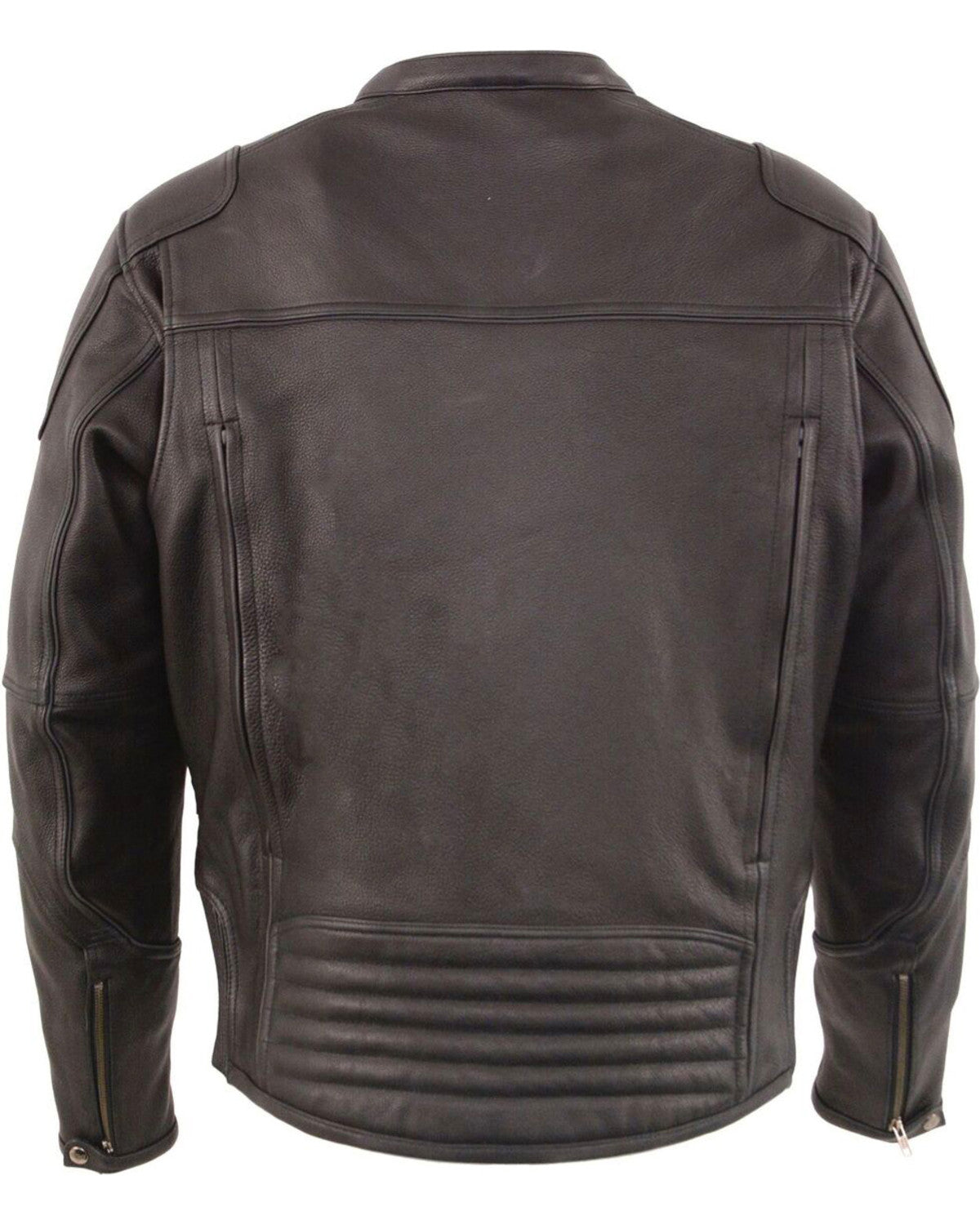 Men's Black Cool Leather Biker Riding Motorcycle Jacket 