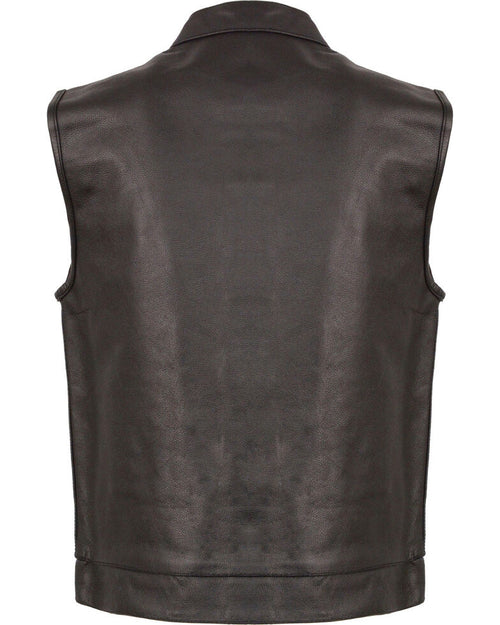 Black Open Neck Club Style Vest