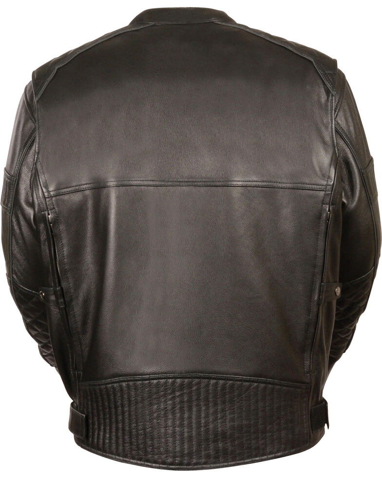 Men's Black Quilted Motorbike Leather Jacket | Biker Leather Jacket