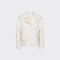 women's white motorcycle leather biker jacket