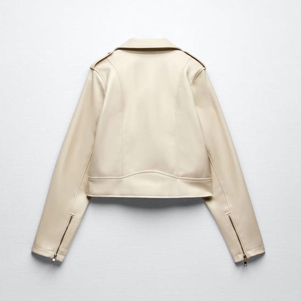 ジャケット TAGLIATORE Women Jackets JBERTHA16B160064T1292 BEIGE Womens-Leather-Biker-Jacket-In