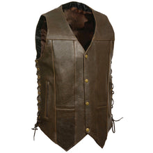 Load image into Gallery viewer, RETRO BROWN 10 POCKET SIDE LACE VEST
