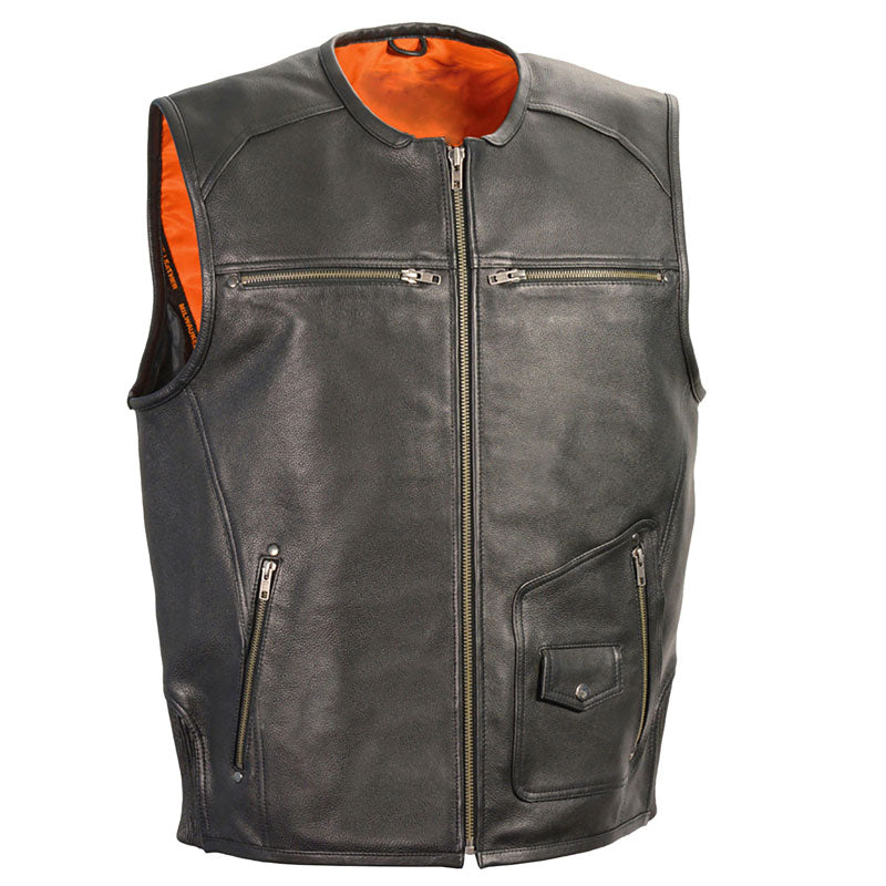 ZIPPER FRONT VEST WITH SIDE STRETCH FLEX