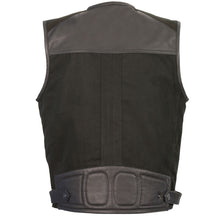 Load image into Gallery viewer, LEATHER &amp; CANVAS ZIPPER FRONT SUPER UTILITY MULTI POCKET VEST

