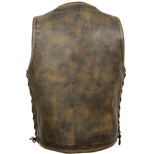 Brown vest back view