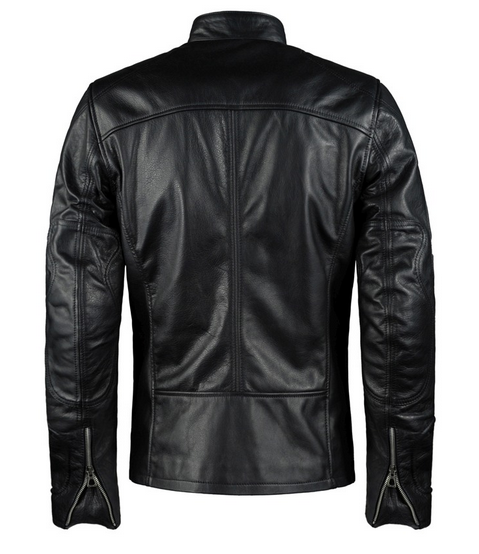 Men's Black Biker Leather Jacket | Leather Biker Jacket With Armour