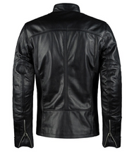 Load image into Gallery viewer, Men&#39;s Black Biker Leather Jacket | Leather Biker Jacket With Armour
