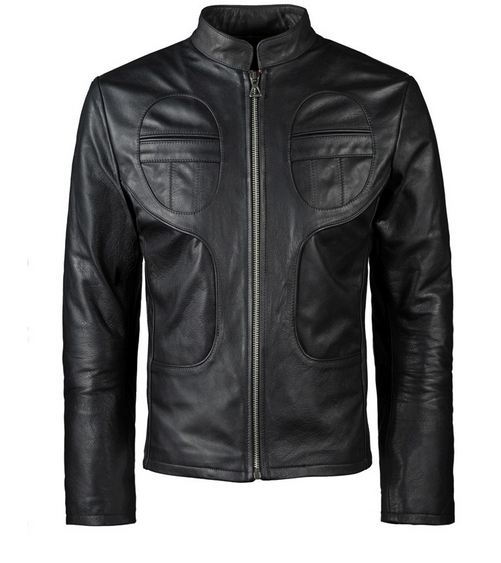 Men's Black Vintage Biker Leather Motorbike Riding Fashion Jacket