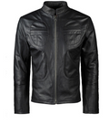 Men's Black Vintage Biker Leather Motorbike Riding Fashion Jacket