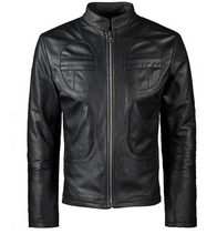 Load image into Gallery viewer, Men&#39;s Black Vintage Biker Leather Motorbike Riding Fashion Jacket
