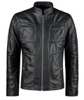 Men's Black Biker Armoured Riding Motorcycle Leather Jacket
