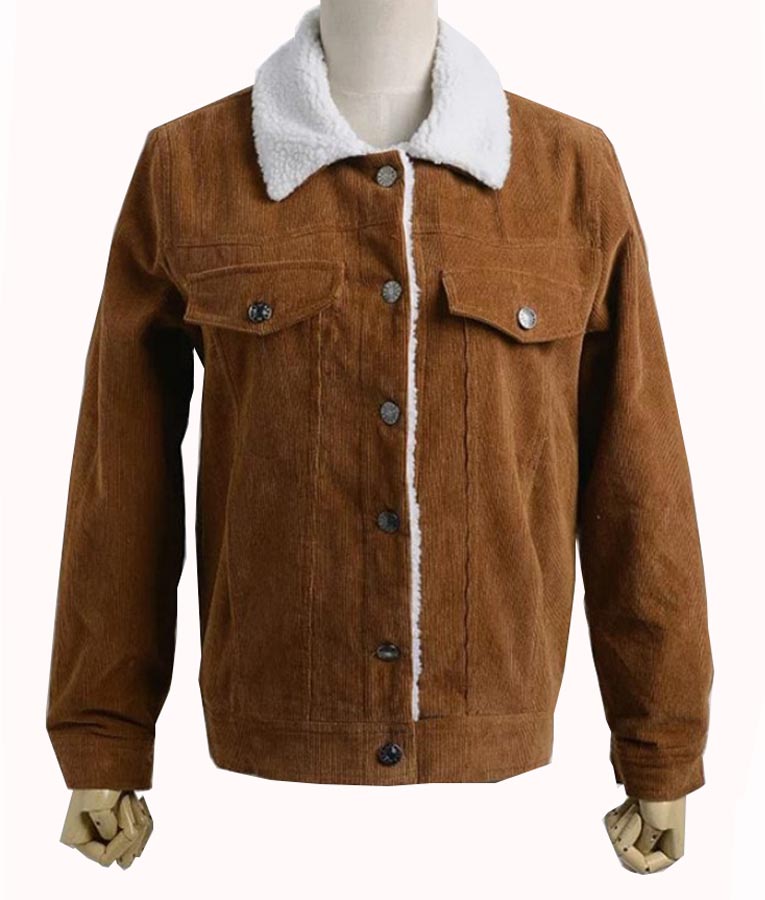 Shazam Billy Batson Brown Jacket - Shearling leather