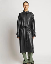 Load image into Gallery viewer, Black Sheepskin Leather Plain Trench Coat
