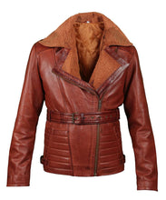 Load image into Gallery viewer, Blingsoul Women Asymmetrical Jacket - Shearling leather
