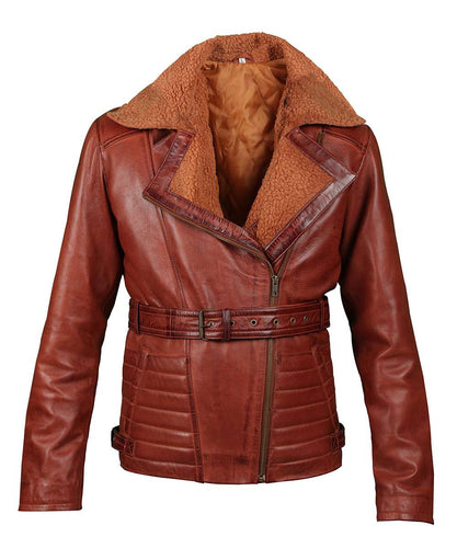 Blingsoul Women Asymmetrical Jacket - Shearling leather