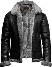Load image into Gallery viewer, Brand New B3 Bomber Leather Jacket With Fur - Shearling leather
