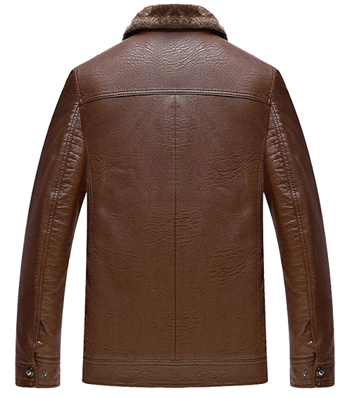 Brown Fur Leather Jacket - Shearling leather