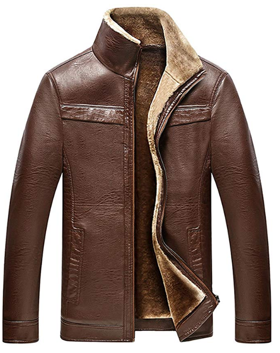 Brown Fur Leather Jacket - Shearling leather