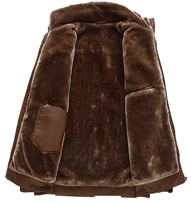 Brown Fur Leather Jacket - Shearling leather