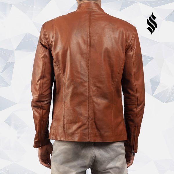 Brown Biker Leather Jacket | Brown Leather Jacket | Shop Biker Jacket 
