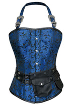Load image into Gallery viewer, Walters Turquoise Corset with Strap and Faux Leather Pouch - Shearling leather
