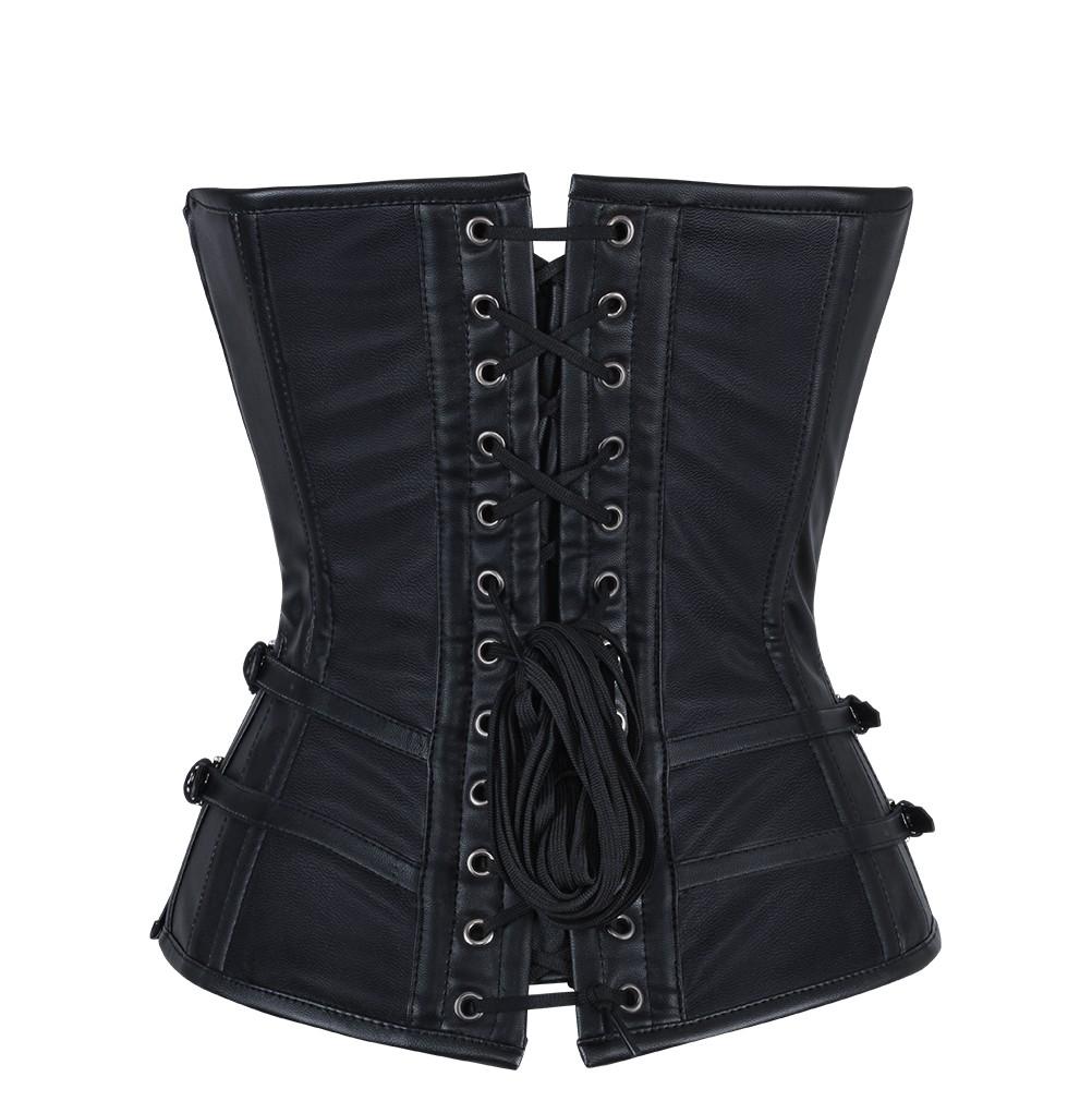 Wozniacki Gothic Faux Leather Corset - Shearling leather