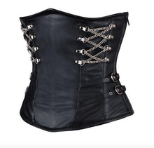 Load image into Gallery viewer, Pat Sheep Nappa Leather Underbust Corset - Shearling leather
